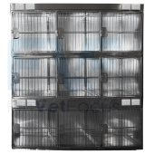 80728 Module of 9 stainless steel cat cages 1950x700x2000(2100)h